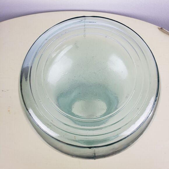 Round Clear Green Blue Glass Balloon Decor Handmade Vase 8” Tall By 8” Wide - Picture 6 of 6